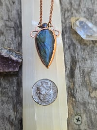 Image 3 of Electroformed labradorite and kyanite necklace.