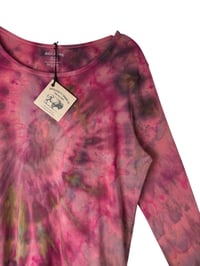 Image 4 of ♻️ UPCYCLED L/XL 100% Cotton Long Sleeve Tee in Muted Spiral Ice Dye