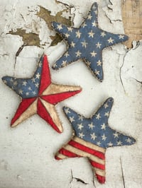 Patriotic Star Trio Spun Cotton Ornaments - Large