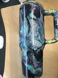 40oz teal purple mash spots