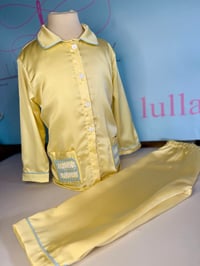 Image 1 of boys lemon satin pyjamas 