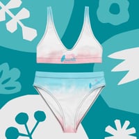 Image 3 of Surfet Pink Blue Recycled high-waisted bikini