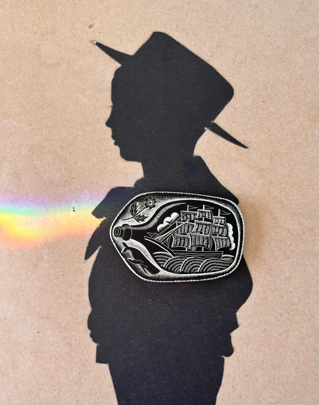 SHIP IN A BOTTLE BROOCH