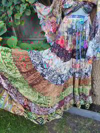 Image 1 of Patchwork trousers / Culottes- pink tassles