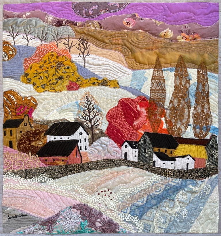 ‘Winter lace’ - winter art quilt, 57x54 cm Image 4
