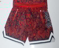 Image 2 of HN Red Paisley Mesh Shorts
