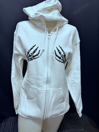 Image 1 of Women’s Skeleton Hands Hoodie  (White)