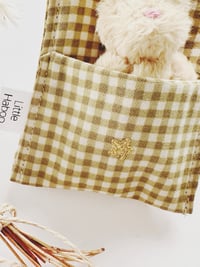Image 3 of Tiny Plush bunny - Green Gingham