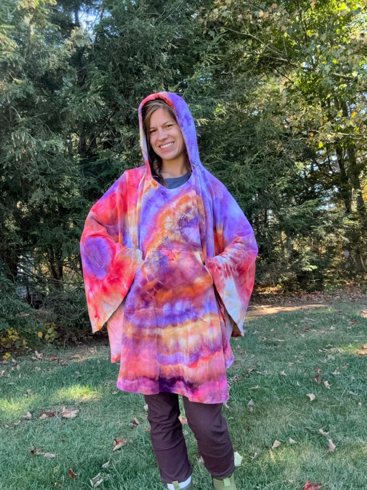 Image of Sunset Velour Hooded Poncho 