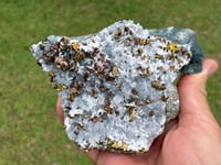 Image 10 of UV Calcite With Chalcopyrite Flakes Specimen #1914 