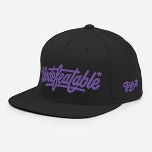 Undefeatable Purple Script Snapback Hat