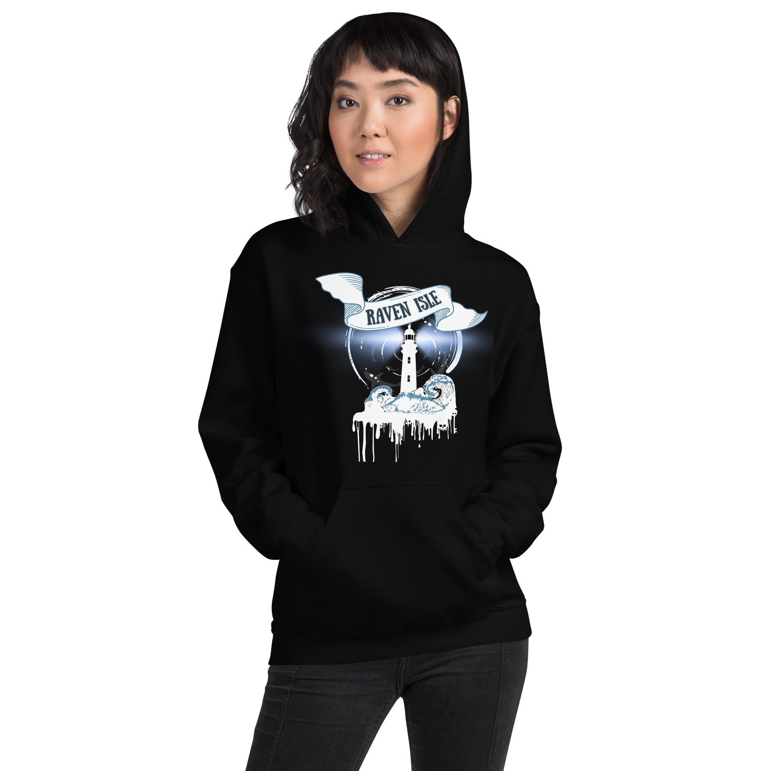 Image of Officially licensed does it hurt Raven Isle white Unisex Hoodie