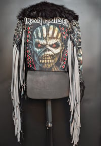 Image 11 of MAIDEN BOOK OF SOULS FRINGED BIKER JACKET 