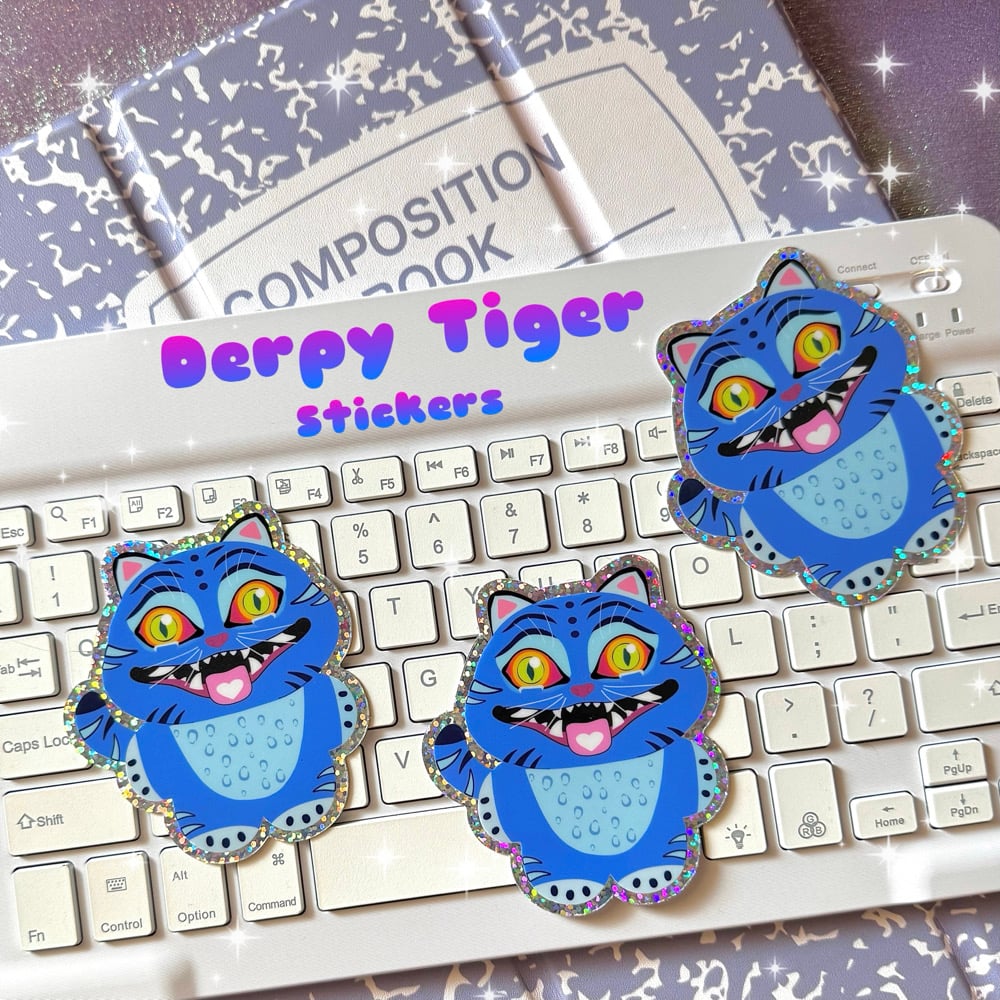 Image of Derpy Tiger Sticker - KDH