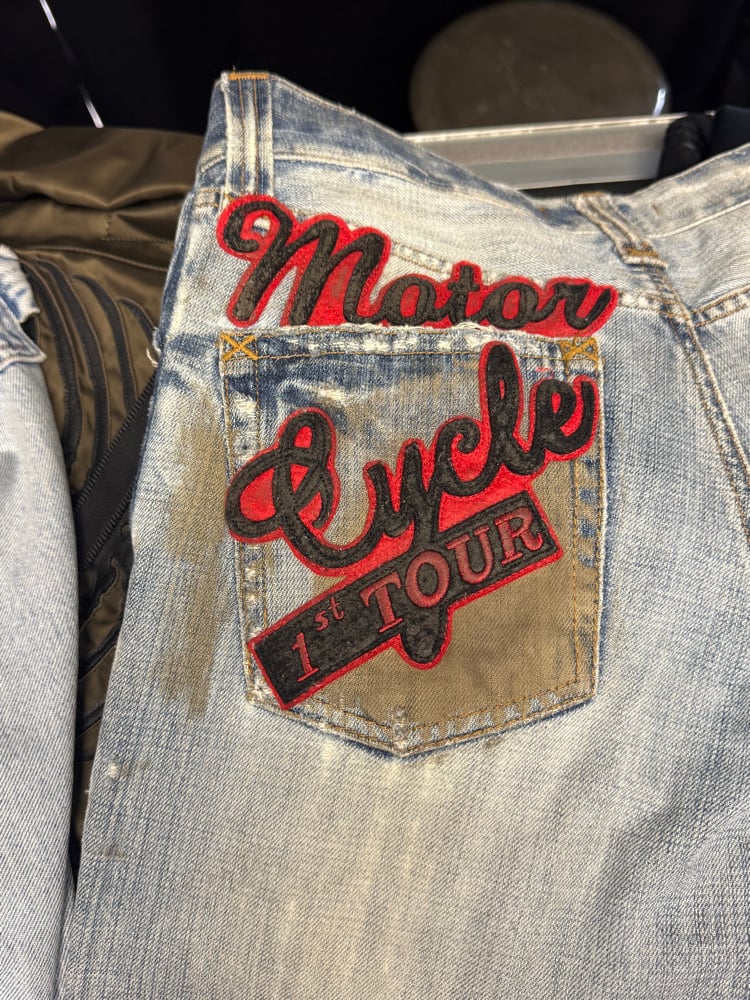 Image of 2000s Dolce & Gabbana Patch Biker Denim