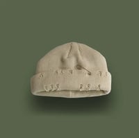 Distressed Knitted Beanie Hat