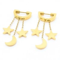 Image 1 of Half moon & stars earing