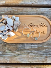 Image 5 of Aqua Blue Seaglass Ring Earrings 