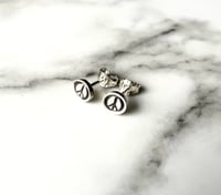 Image 3 of Handmade Peace Sign Stud Earrings Sterling Silver 925