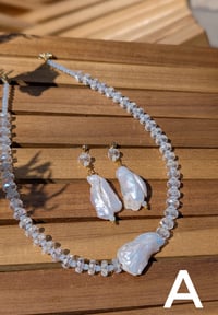 Image 2 of White Baroque Necklace Set 