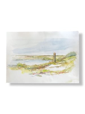 Image of VINTAGE DUTCH WATERCOLOR: SHORELINES #4