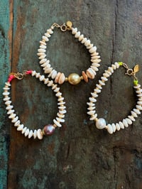 Image 1 of Makaha puka + pearl bracelet