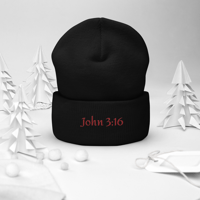 Image 5 of Cuffed Beanie (John 3:16)