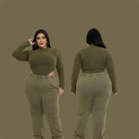 Image 1 of Incognito Bodysuit Pant Set(Olive)