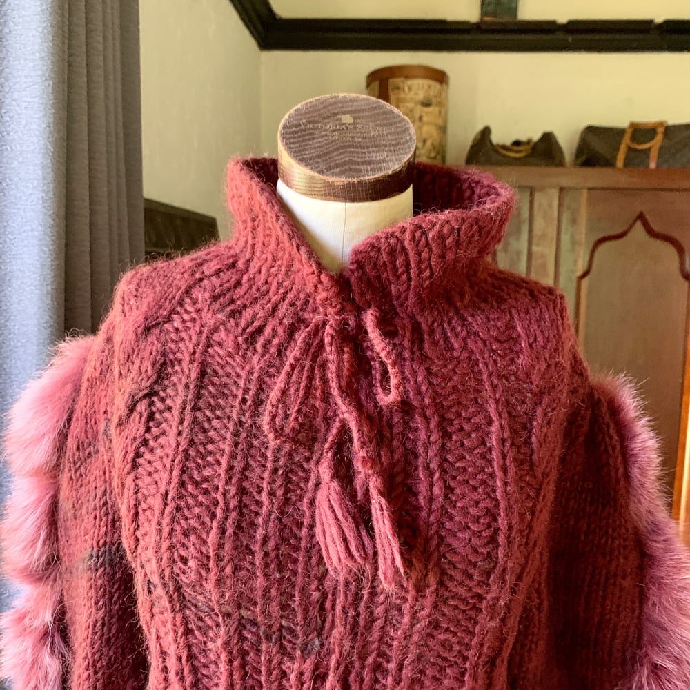 Delaware Street Fox Fur and Cashmere Sweater O/S
