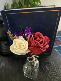 Image 4 of Elegant Red and White Rose Floral Reed Diffuser