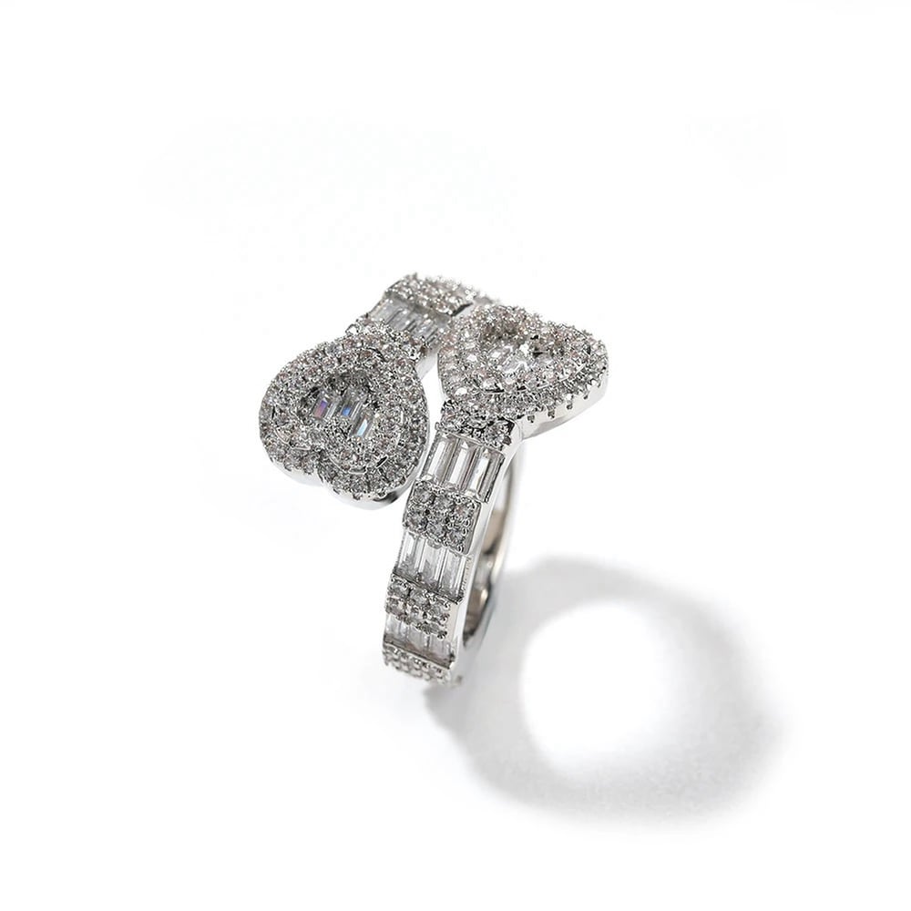 Image of Heart on lock iced out ring