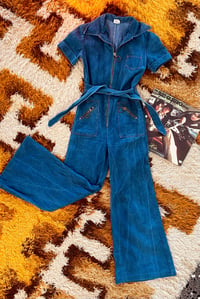 Image 1 of Vintage 70s denim jumpsuit Size XS/S