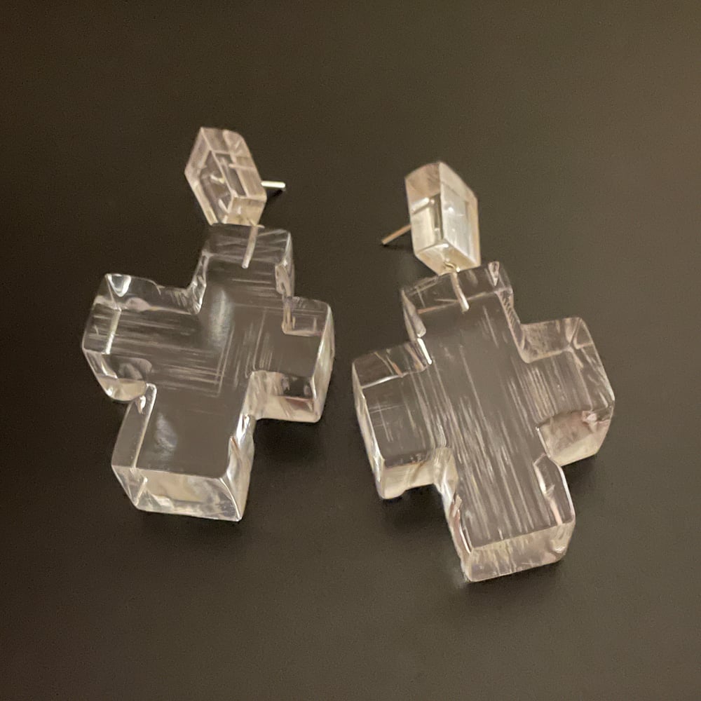 Image of Mod Crucifix Earrings