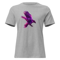 Image 1 of Women's Relaxed T-Shirt, Iridescent Purple Raven Mystical Crow Tee