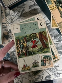 Image 6 of Grand jeu de Melle Lenormand, 52 cartes, complet, de 1890!! avec sa boite bleue, Rare!
