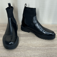 Image 2 of BLONDO black genuine leather ankle combat boots