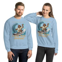 Image 11 of I Ride With Jesus Surfing Dark Unisex Sweatshirt