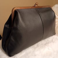 Image 2 of KAVIA LEATHER BLACK CLUTCH