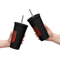 Image 2 of Insulated tumbler with a straw (His love ran red)