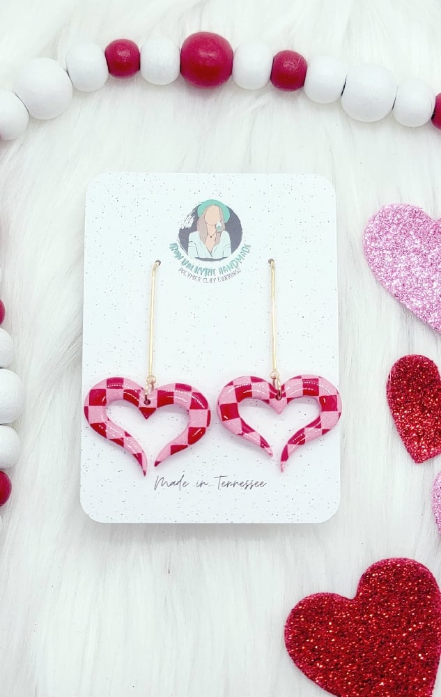 Image of Checkered Heart Dangle