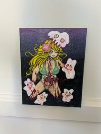 Glitter guts acrylic and glitter on canvas 8”x10.5”