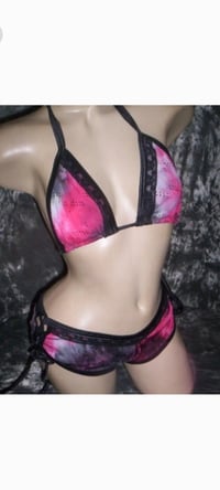 Image 2 of Lace up Tie Sides Shorts Sets 4 Prints!
