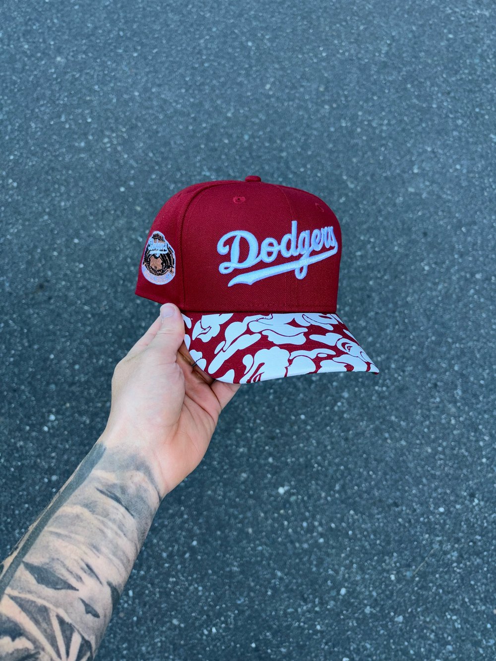 Image of CARDINAL RED LOS ANGELES CUSTOM FITTED CAP