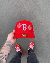 Image 1 of RED BOSTON RED SOX CUSTOM FITTED CAP