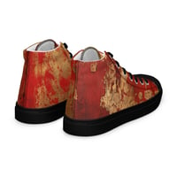 Image 16 of Gold and Red Textured Antique Goth Inspired Women’s high top canvas shoes