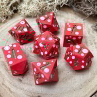 Image 2 of Handmade Mushroom Dice Set | Set 4 Green Ink Discounted