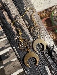 Image 3 of Delicate Moon Goddess Earrings