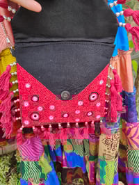 Image 4 of Greek beaded tassel bag -Red 