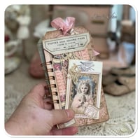 Image 3 of Handmade Junk Journal tag folder full of vintage lace samples