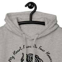 Image 16 of Unisex Hoodie, My Heart Runs On Four Hooves Horse Hoodie